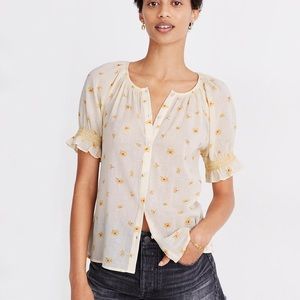 Madewell floral button down peasant shirt - size L